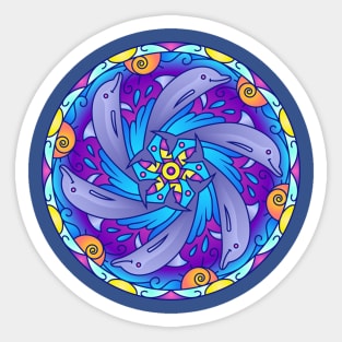 Dolphin Design Sea Life Mandala Pattern Design Sticker